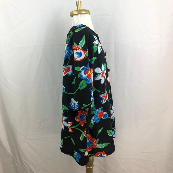 Vintage Rikki Sue Floral  Resort Top Retro Blouse Button Down Shirt 2XL - Picture 6 of 8